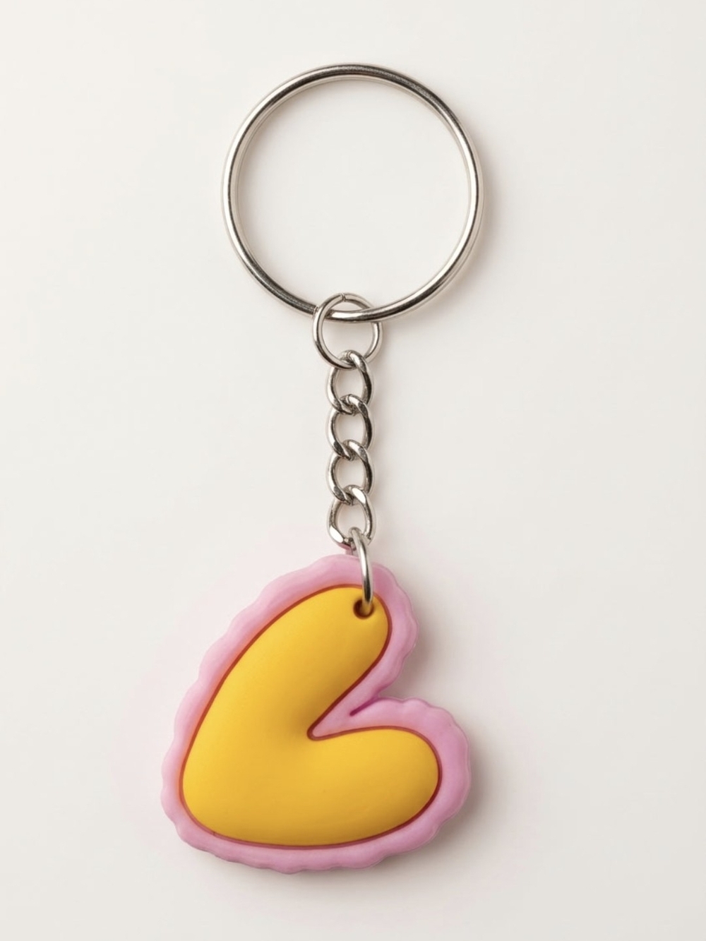 Pink and Yellow Heart Keychain - Women's Accessories